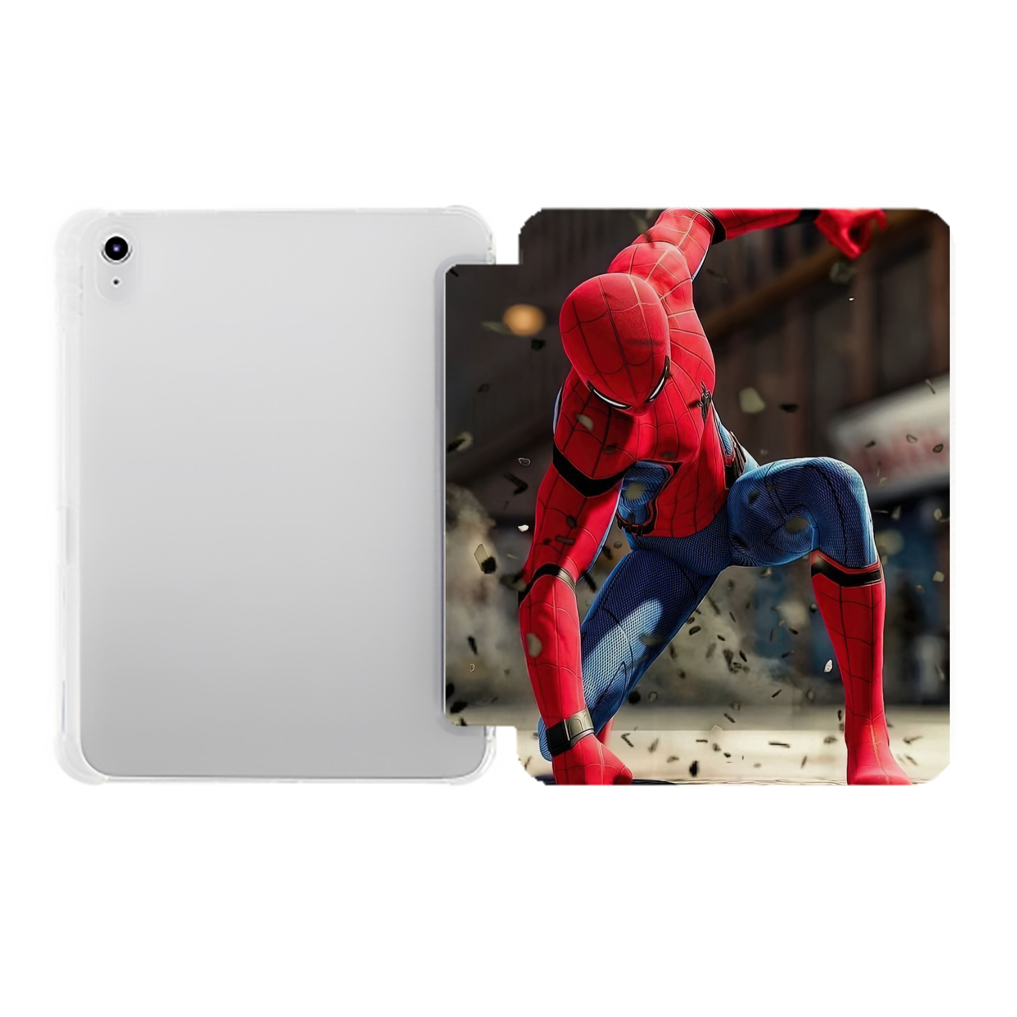 （画像用） Spider Man スパイダーマン IPad ケース ペン収納付き 三つ折りスタンド PUレザー×シリコン 対応機種9.5/10.5/10.9インチ